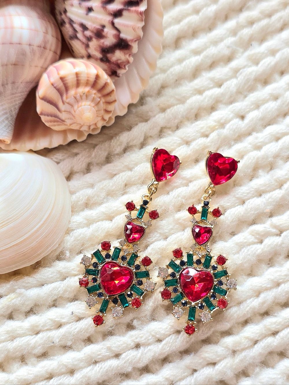 🍒D&G STYLE🍒 Heart Drop Crystal Earrings